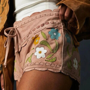 **RESERVED** Free People Bali Honeybuzz Genuine Suede Shorts Sorbet Floral